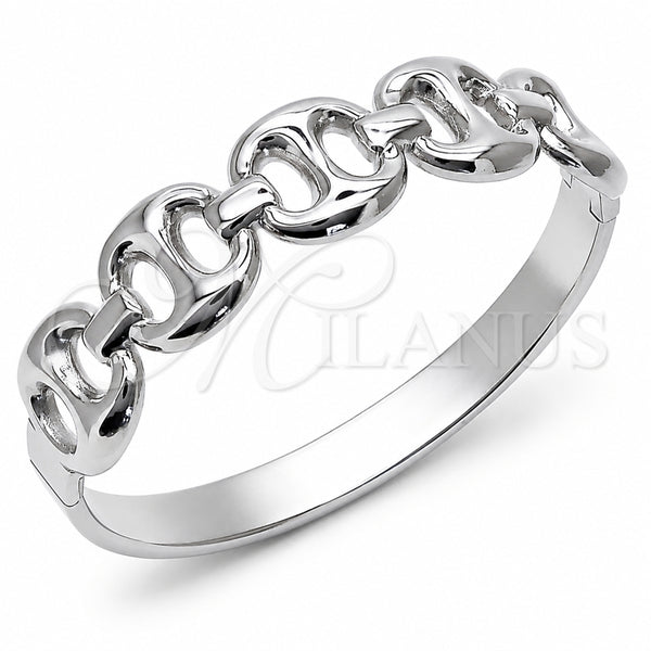 Stainless Steel Individual Bangle, Puff Mariner Design, Polished, Steel Finish, 07.116.0003.05 (Thickness, Size 5 (2.50 Diameter))