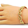 Stainless Steel Individual Bangle, Puff Mariner Design, Polished, Golden Finish, 07.116.0003.1.05 (Thickness, Size 5 (2.50 Diameter))