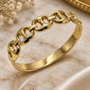 Stainless Steel Individual Bangle, Puff Mariner Design, Polished, Golden Finish, 07.116.0003.1.05 (Thickness, Size 5 (2.50 Diameter))