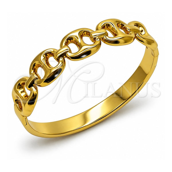 Stainless Steel Individual Bangle, Puff Mariner Design, Polished, Golden Finish, 07.116.0003.1.05 (Thickness, Size 5 (2.50 Diameter))