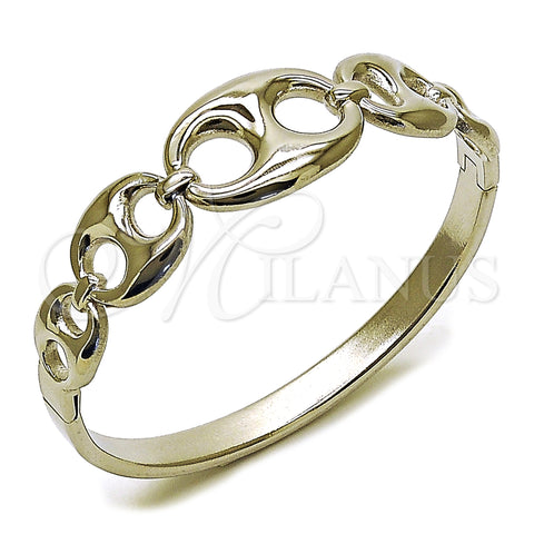 Stainless Steel Individual Bangle, Puff Mariner Design, Polished, Steel Finish, 07.116.0004.05 (18 MM Thickness, Size 5 (2.50 Diameter))