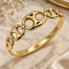 Stainless Steel Individual Bangle, Puff Mariner Design, Polished, Golden Finish, 07.116.0004.1.05 (18 MM Thickness, Size 5 (2.50 Diameter))