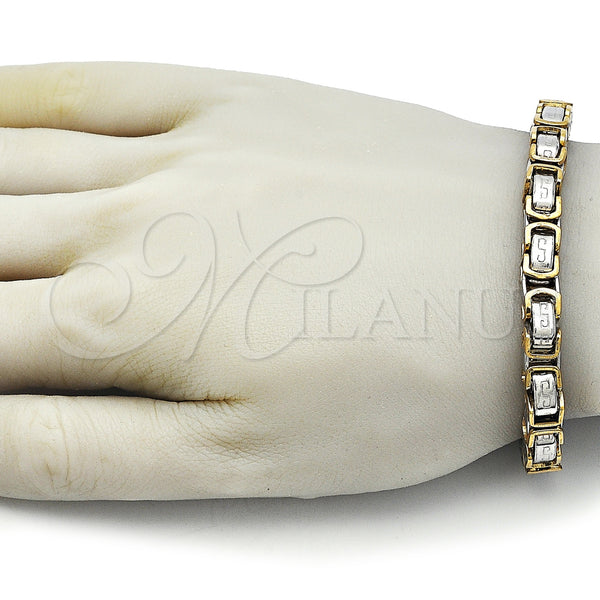 Stainless Steel Bracelet — Fancy Bracelet Greek Key and Box Design Polished — alternate product view — SKU 163652 | Acero Inoxidable brazalete — elegante Bracelet Greek Key and Box diseño pulido — SKU 163652