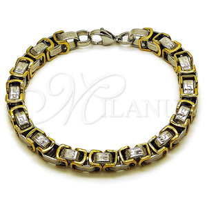 Stainless Steel Bracelet — Fancy Bracelet Greek Key and Box Design Polished — main product view — SKU 163652 | Acero Inoxidable brazalete — elegante Bracelet Greek Key and Box diseño pulido — SKU 163652