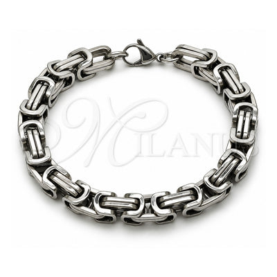 Stainless Steel Fancy Bracelet, Polished, Steel Finish, 03.116.0030.2.09 (Thickness, 9 Inches Length)