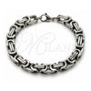 Stainless Steel Fancy Bracelet, Polished, Steel Finish, 03.116.0030.2.09 (Thickness, 9 Inches Length)
