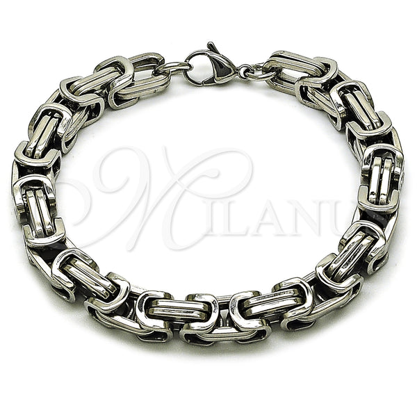 Stainless Steel Fancy Bracelet, Polished, Steel Finish, 03.116.0030.2.09 (Thickness, 9 Inches Length)