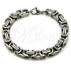 Stainless Steel Fancy Bracelet, Polished, Steel Finish, 03.116.0030.2.09 (Thickness, 9 Inches Length)