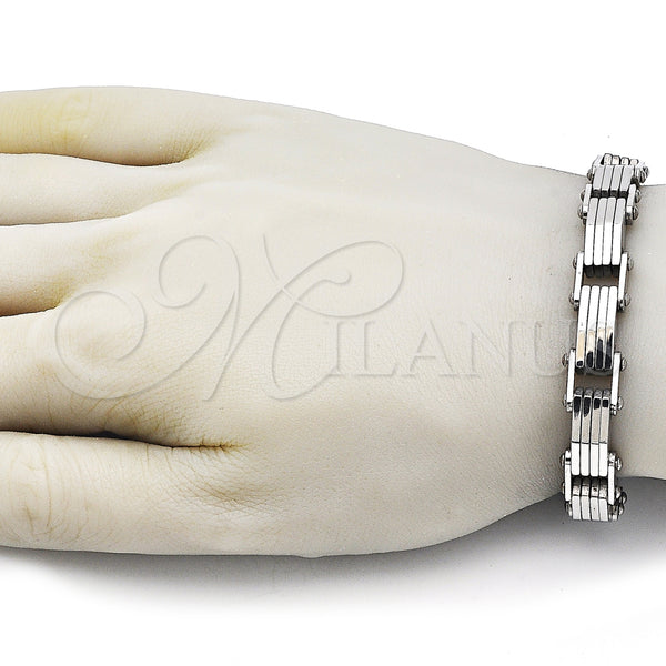 Stainless Steel Bracelet — Solid Bracelet Polished 03. Thickness 9 Inches Length — alternate product view — SKU 163656 | Acero Inoxidable brazalete — sólido Bracelet pulido 03. Thickness 9 Inches Length — SKU 163656
