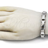 Stainless Steel Solid Bracelet, Polished, Steel Finish, 03.115.0021.09 (Thickness, 9 Inches Length)