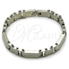 Stainless Steel Solid Bracelet, Polished, Steel Finish, 03.115.0022.09 (12 MM Thickness, 9 Inches Length)