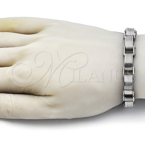 Stainless Steel Bracelet — Solid Bracelet Polished 03. Thickness 9 Inches Length — alternate product view — SKU 163658 | Acero Inoxidable brazalete — sólido Bracelet pulido 03. Thickness 9 Inches Length — SKU 163658