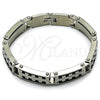 Stainless Steel Solid Bracelet, Polished, Steel Finish, 03.115.0024.09 (14 MM Thickness, 9 Inches Length)