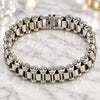 Stainless Steel Fancy Bracelet, Polished, Steel Finish, 03.115.0026.09 (14 MM Thickness, 9 Inches Length)