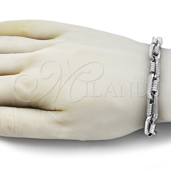 Stainless Steel Bracelet — Solid Bracelet Polished 03. Thickness 9 Inches Length — alternate product view — SKU 163662 | Acero Inoxidable brazalete — sólido Bracelet pulido 03. Thickness 9 Inches Length — SKU 163662