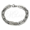 Stainless Steel Solid Bracelet, Polished, Steel Finish, 03.363.0001.09 (Thickness, 9 Inches Length)