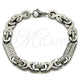 Stainless Steel Fancy Bracelet, Polished, Steel Finish, 03.363.0003.09 (Thickness, 9 Inches Length)