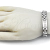 Stainless Steel Fancy Bracelet, Polished, Steel Finish, 03.363.0004.09 (11 MM Thickness, 9 Inches Length)