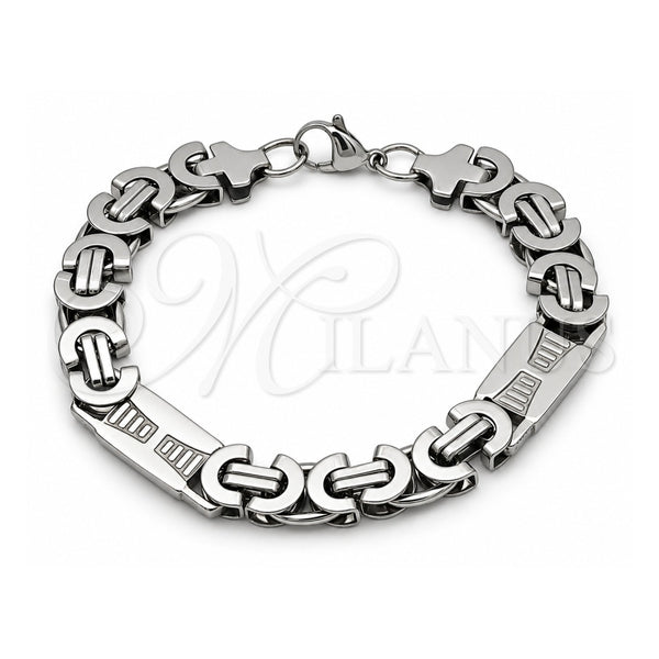 Stainless Steel Fancy Bracelet, Polished, Steel Finish, 03.363.0004.09 (11 MM Thickness, 9 Inches Length)