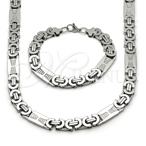 Stainless Steel Necklace and Bracelet, Polished, Steel Finish, 06.363.0065.24