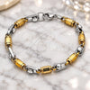 Stainless Steel Fancy Bracelet, Polished, Two Tone, 03.363.0005.09 (06 MM Thickness, 9 Inches Length)