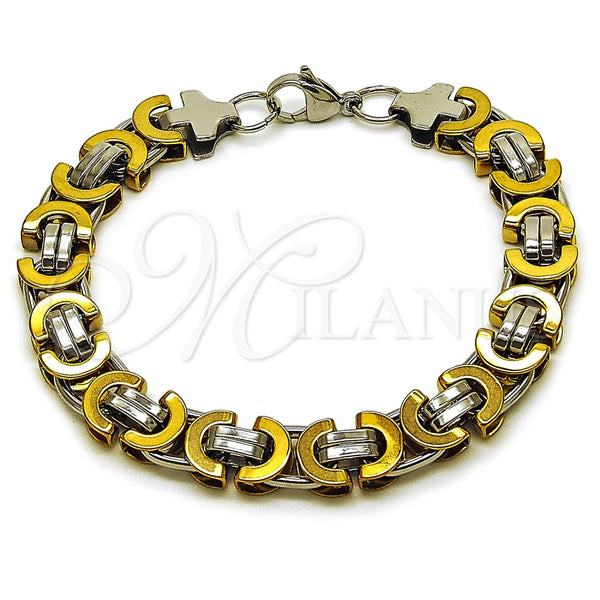 Stainless Steel Fancy Bracelet, Polished, Two Tone, 03.363.0006.09