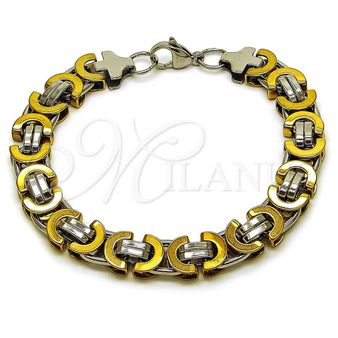Stainless Steel Fancy Bracelet, Polished, Two Tone, 03.363.0006.09