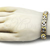 Stainless Steel Fancy Bracelet, Polished, Two Tone, 03.363.0006.09 (Thickness, 9 Inches Length)