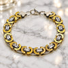 Stainless Steel Fancy Bracelet, Polished, Two Tone, 03.363.0006.09 (Thickness, 9 Inches Length)