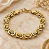 Stainless Steel Fancy Bracelet, Polished, Golden Finish, 03.363.0006.1.09 (Thickness, 9 Inches Length)