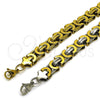 Stainless Steel Fancy Bracelet, Polished, Golden Finish, 03.363.0006.1.09 (Thickness, 9 Inches Length)