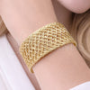 Oro Laminado Individual Bangle, Gold Filled Style Filigree Design, Polished, Golden Finish, 07.331.0002 (25 MM Thickness, One size fits all)