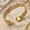 Oro Laminado Individual Bangle, Gold Filled Style Twist Design, Polished, Golden Finish, 07.331.0006 (Thickness, One size fits all)