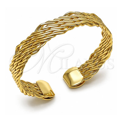 Oro Laminado Individual Bangle, Gold Filled Style Twist Design, Polished, Golden Finish, 07.331.0006 (Thickness, One size fits all)