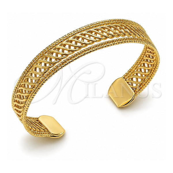 Oro Laminado Individual Bangle, Gold Filled Style Twist Design, Polished, Golden Finish, 07.331.0008 (Thickness, One size fits all)