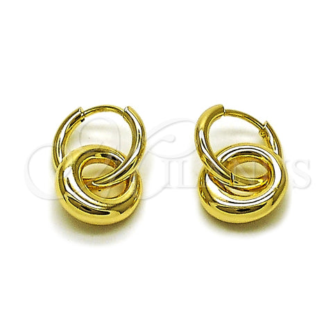 Oro Laminado Dangle Earring, Gold Filled Style Polished, Golden Finish, 02.213.0916.14