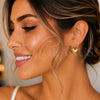 Oro Laminado Small Hoop, Gold Filled Style Heart Design, Polished, Golden Finish, 02.213.0917.16