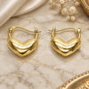 Oro Laminado Small Hoop, Gold Filled Style Heart Design, Polished, Golden Finish, 02.213.0917.16