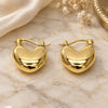 Oro Laminado Small Hoop, Gold Filled Style Heart Design, Polished, Golden Finish, 02.213.0918.16