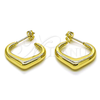 Gold Filled Hoop Earrings — Small Hoop Heart Design Polished 02. for wholesale, main product view