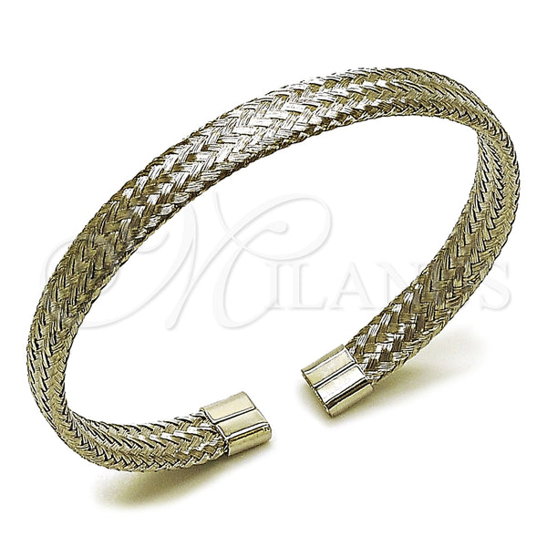 Stainless Steel Individual Bangle, Filigree Design, Polished, Steel Finish, 07.244.0010