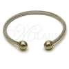 Stainless Steel Individual Bangle, Ball and Twist Design, Polished, Steel Finish, 07.244.0012