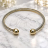 Stainless Steel Individual Bangle, Ball and Twist Design, Polished, Steel Finish, 07.244.0012 (Thickness, One size fits all)