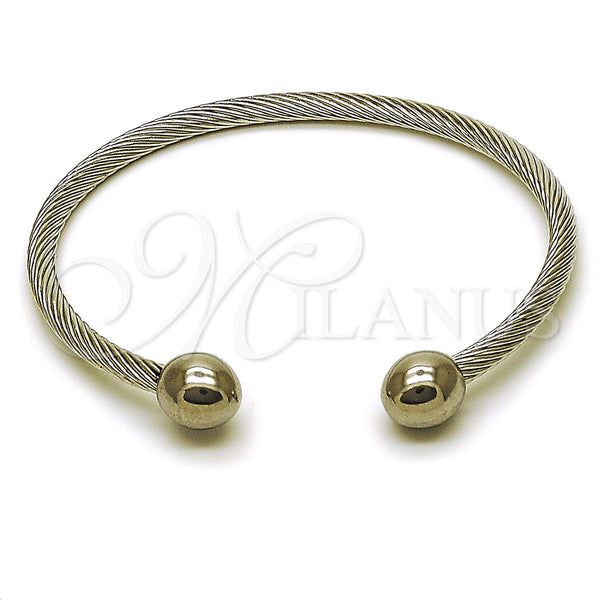Stainless Steel Jewelry — Individual Bangle Ball and Twist Design Polished 07. — main product view — SKU 163736 | Acero Inoxidable joyería — Individual Bangle Ball and Twist diseño pulido 07. — SKU 163736