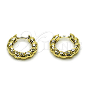 Gold Filled Hoop Earrings — Huggie Hoop Twist Design Polished 02. — main product view — SKU 163740 | Oro Laminado aretes de aro — Huggie Hoop Twist diseño pulido 02. — SKU 163740