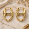 Oro Laminado Huggie Hoop, Gold Filled Style Puff Mariner Design, Polished, Golden Finish, 02.195.0379.16