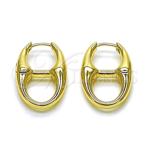 Gold Filled Hoop Earrings — Huggie Hoop Puff Mariner Design Polished 02. — main product view — SKU 163749 | Oro Laminado aretes de aro — Huggie Hoop Puff Mariner diseño pulido 02. — SKU 163749