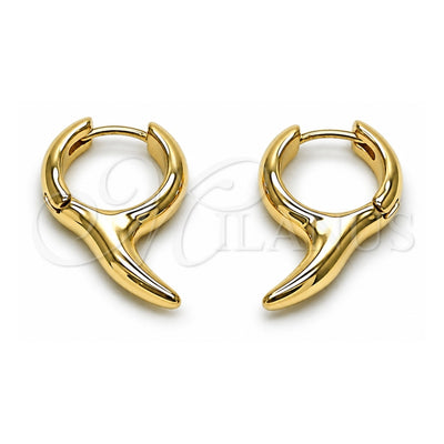 Oro Laminado Huggie Hoop, Gold Filled Style Polished, Golden Finish, 02.195.0381.15