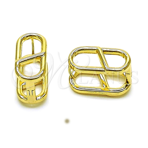 Gold Filled Hoop Earrings — Huggie Hoop Puff Mariner Design Polished 02. — main product view — SKU 163753 | Oro Laminado aretes de aro — Huggie Hoop Puff Mariner diseño pulido 02. — SKU 163753