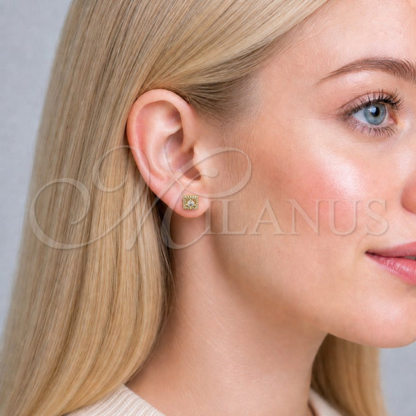 Gold Filled Ring — Stud Earring Cluster Design with White Cubic Zirconia — alternate product view — SKU 163756 | Oro Laminado anillo — Stud Earring Cluster diseño with blanco Cubic Zirconia — SKU 163756